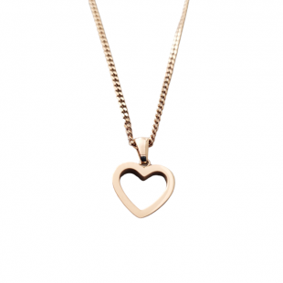 Collier pendentif COEUR acier inoxydable OR ROSE