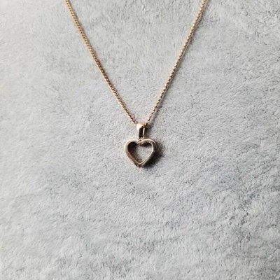 Collier pendentif COEUR acier inoxydable OR ROSE