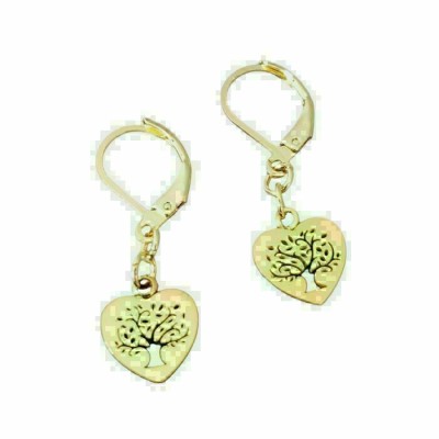 Boucles d'oreilles COEUR arbre de vie OR