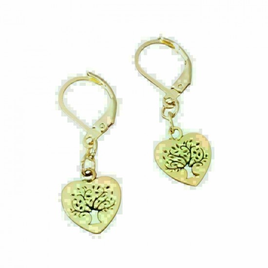 Boucles d'oreilles COEUR arbre de vie OR