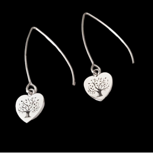 Boucles d'oreilles longue COEUR arbre de vie