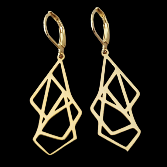 Boucles d'oreilles ORIGAMI acier inoxydable OR