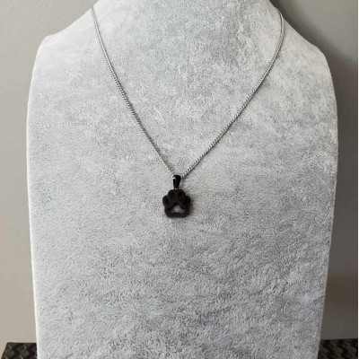 Collier pendentif PATTE NOIR acier inoxydable 