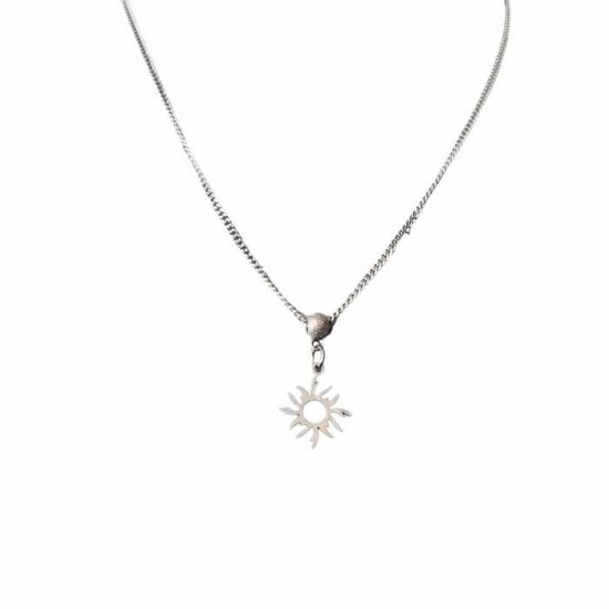 Collier COURT pendentif SOLEIL  acier inoxydable OR