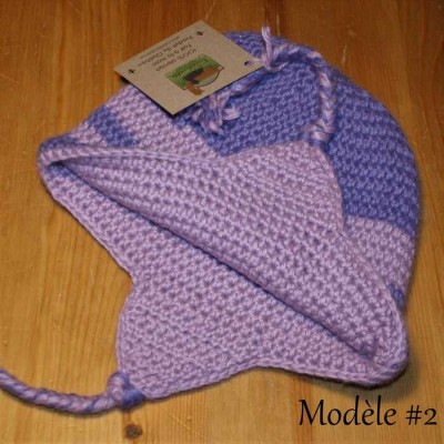  Tuque à oreilles double et réversible pour enfant