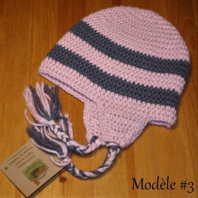  Tuque à oreilles double et réversible pour enfant