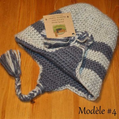  Tuque à oreilles double et réversible pour enfant