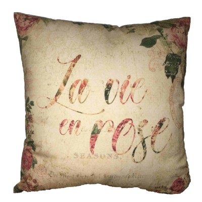  Coussin  100 % Cotton La Vie En Rose 