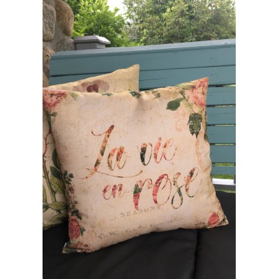  Coussin  100 % Cotton La Vie En Rose 