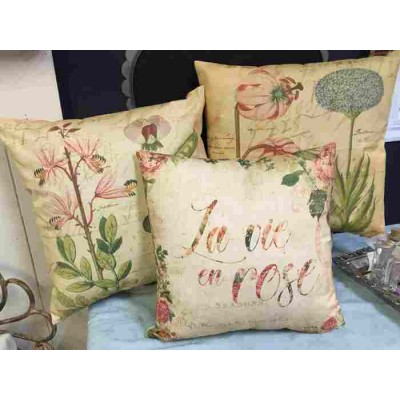  Coussin  100 % Cotton La Vie En Rose 