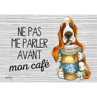  Tablier  Ne me parler pas avant mon café avec pochette avant 10" x 6"