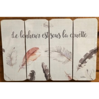Art mural/ Plaque de Bois/  Le bonheur est sous la...