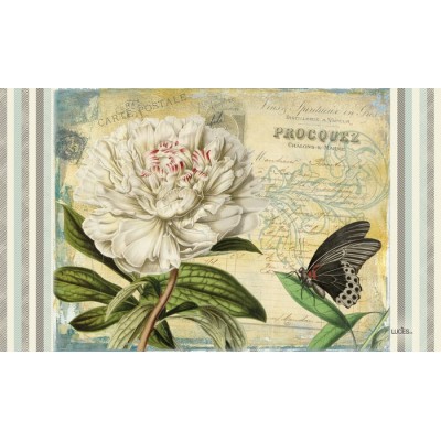  Tablier Pivoine avec pochette avant 10" x 6" 