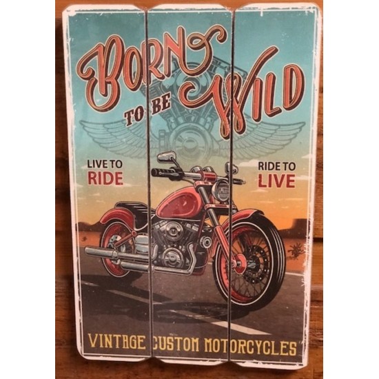 Art mural/ Plaque de Born to be Wild 24x36X1.8 cm 