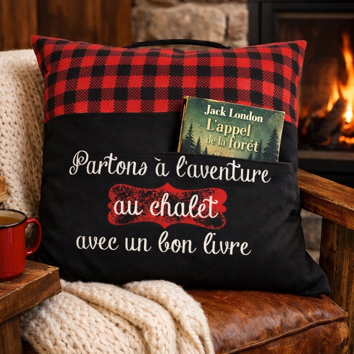 Coussin De lecture Avec Pochette Pour Livres Et Poignée Coussin De lecture Avec Pochette Pour Livres Et Poignée