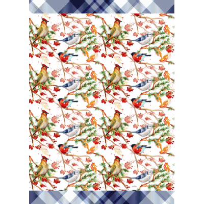Linge à Vaisselle 100 % Cotton Oiseaux