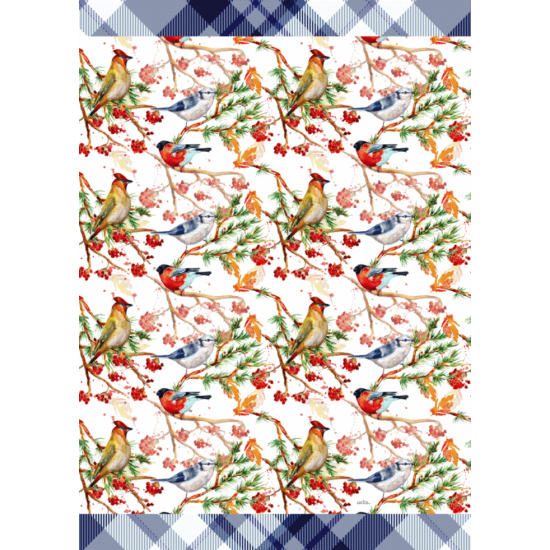 Linge à Vaisselle 100 % Cotton Oiseaux