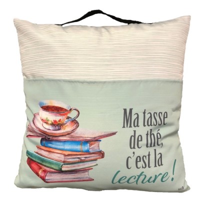 Coussin De lecture Avec Pochette Pour Livres Et... Coussin De lecture Avec Pochette Pour Livres Et...
