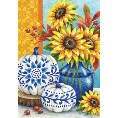 Bleu & White  Pumpkins