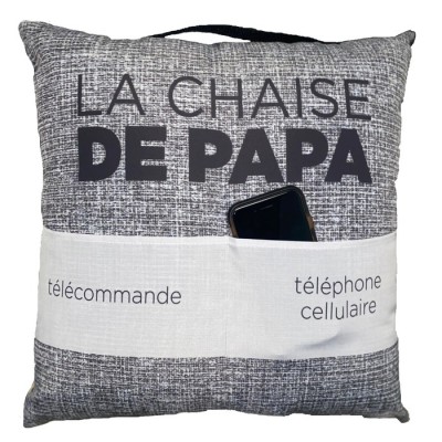 Coussin avec 2 Pochettes pour cellulaire et...