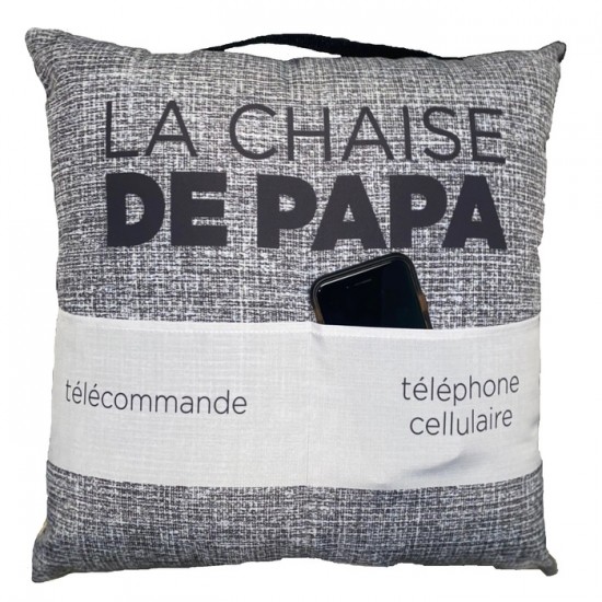 Coussin avec 2 Pochettes pour cellulaire et...