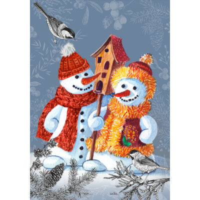 Le couple bonhomme de neige  - Nouveauté-hiver...