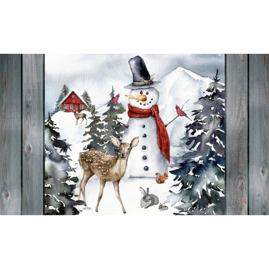 Tapis intérieur extérieur/ Bonhomme au chalet