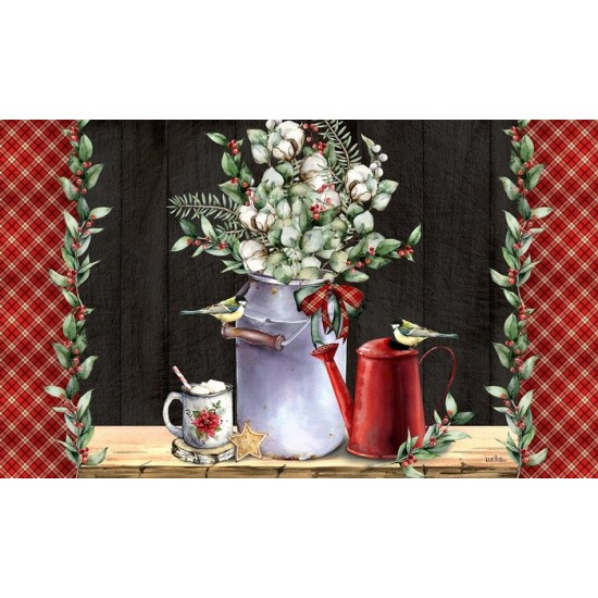 Tapis intérieur extérieur/ Bouquet champêtre d'hiver