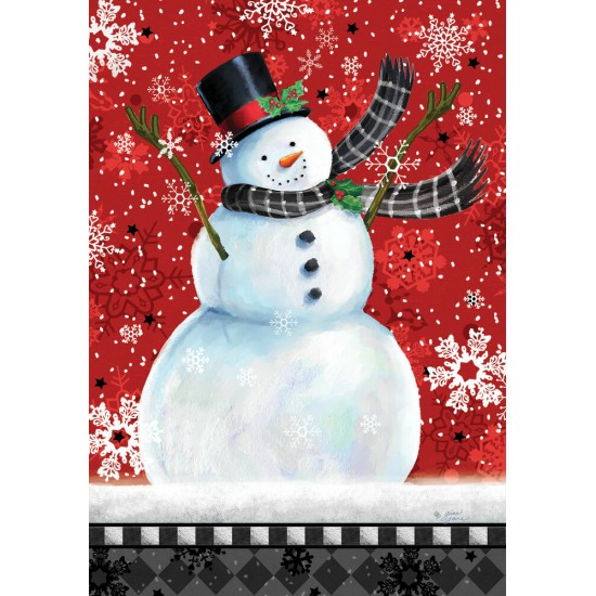 Snowman  on Red