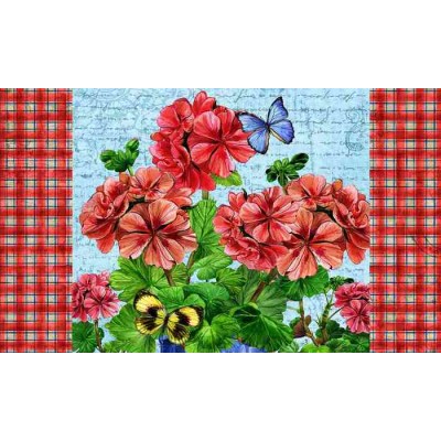 Tapis intérieur extérieur/ Geraniums