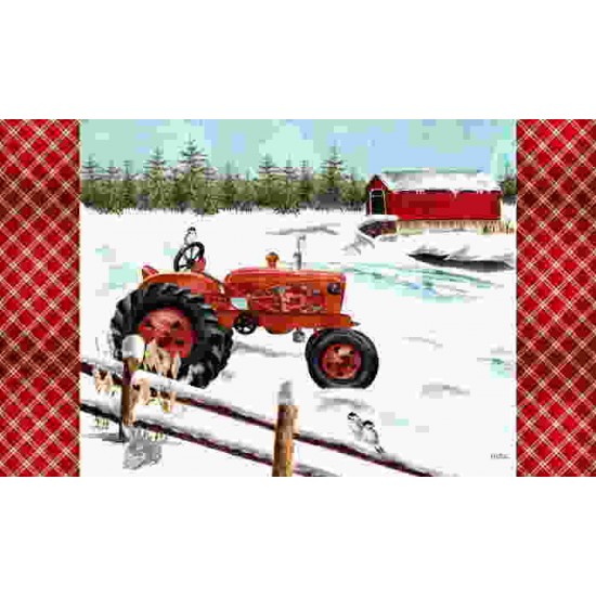 Tapis intérieur extérieur/ Pont couvert et tracteur