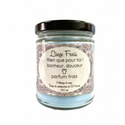 Bougie de soya avec pensée - Linge frais