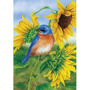 Bluebirds Sunflowers