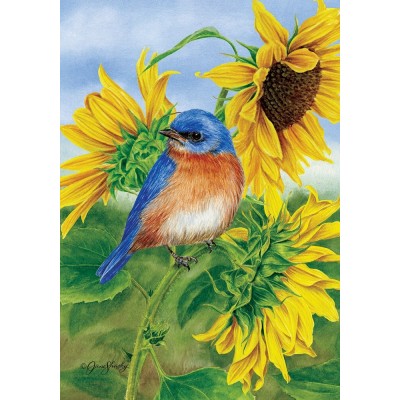 Bluebirds Sunflowers