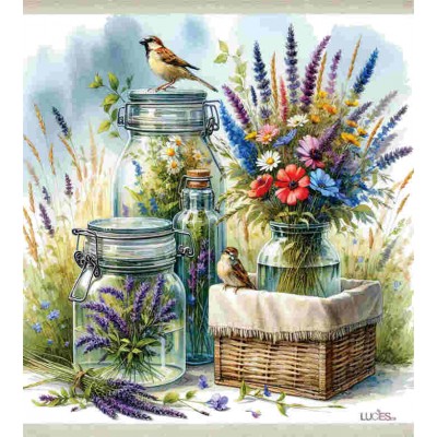 Bouquet floral    Lavette suédoise