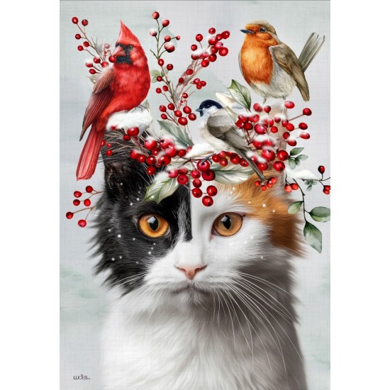 Chat d'hiver et oiseaux Chat d'hiver et oiseaux