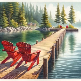  Coussin Chaise Adirondack sur le lac