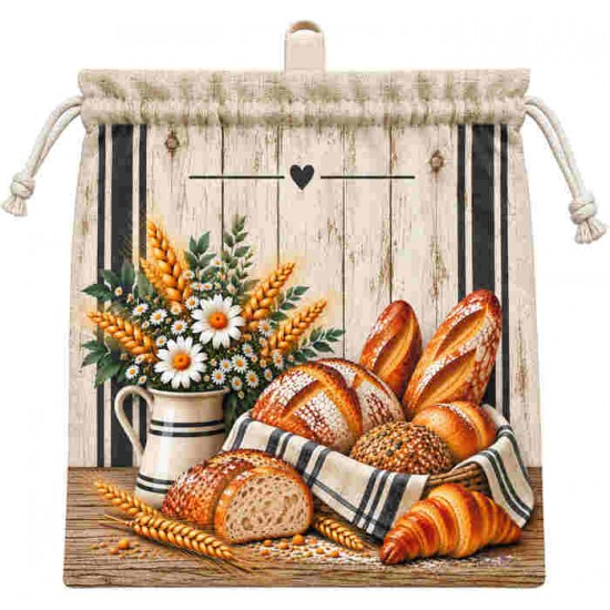  Sac à pain / Panier de pain sur table