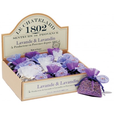 Bourse d'organza  de Fleurs de Lavande et Lavandin...