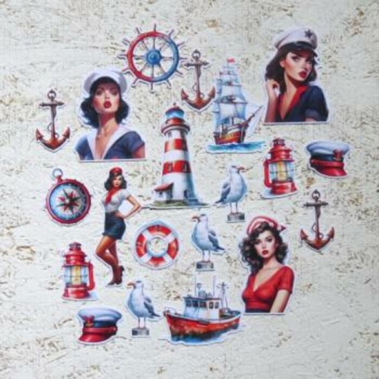 23c422- Découpes nautique pin-up
