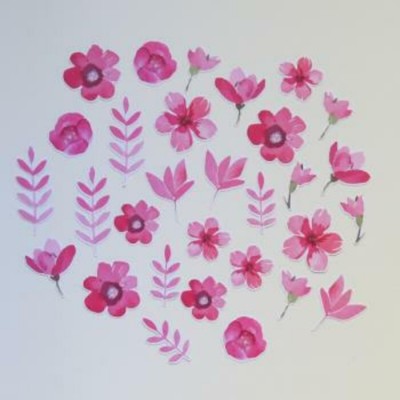 31JU24D- découpes fleurs fuchsia