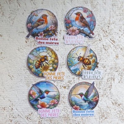 1FMAV25- Découpes ronde style vitrail pour fête...