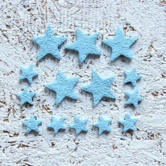 6AO25Fimo- Étoile bleu pâle (texture sable)