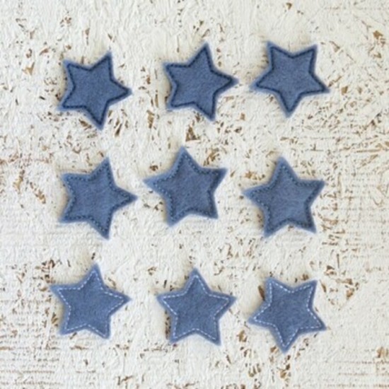 20AO25Br- Étoile brodée- gris-bleu