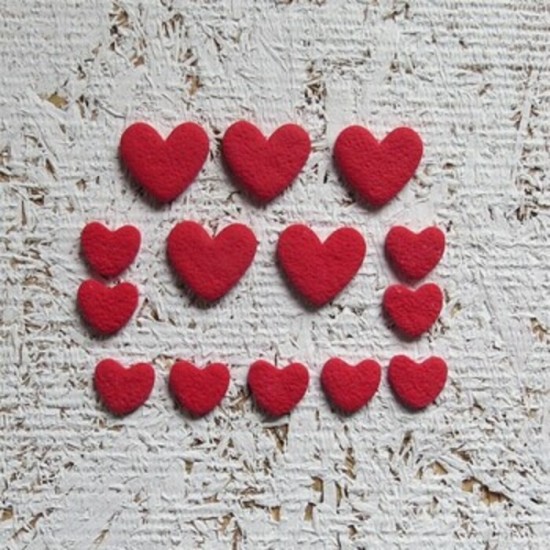 6SEPT25Fimo- Coeurs rouge (texture sable)
