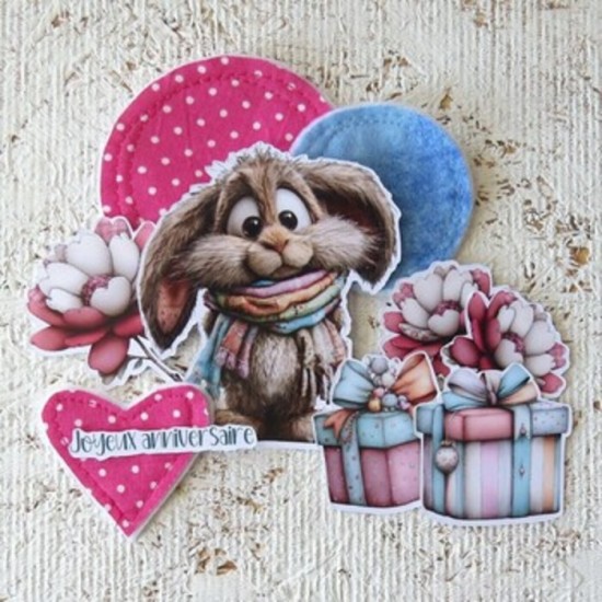 15MA26C- joyeux anniversaire avec lapin