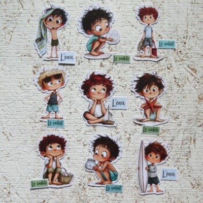3JN26-ATC- Mini garçon à la plage