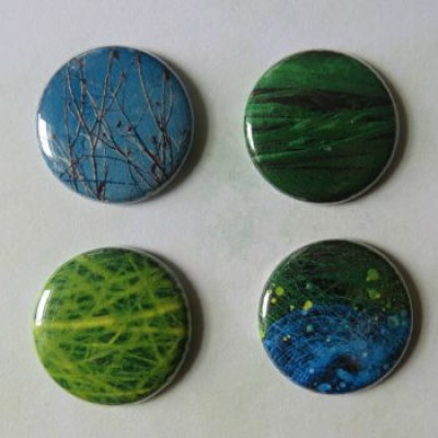 Badge texture- arc-en-ciel-bleu-vert