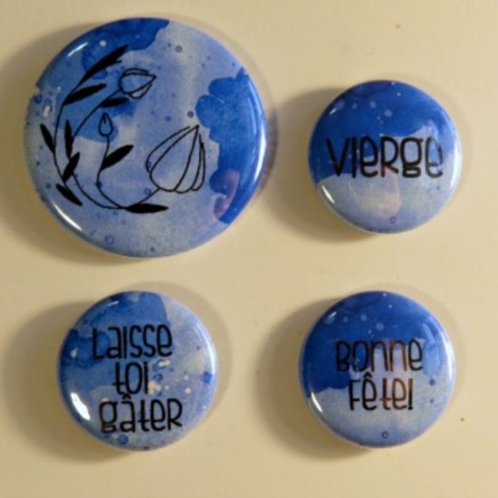 badge horoscope-vierge-bleu
