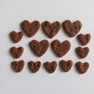 Collection brune- fimo coeurs caramel
